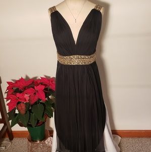 Marchesa Notte draped evening dress 100%silk sz8